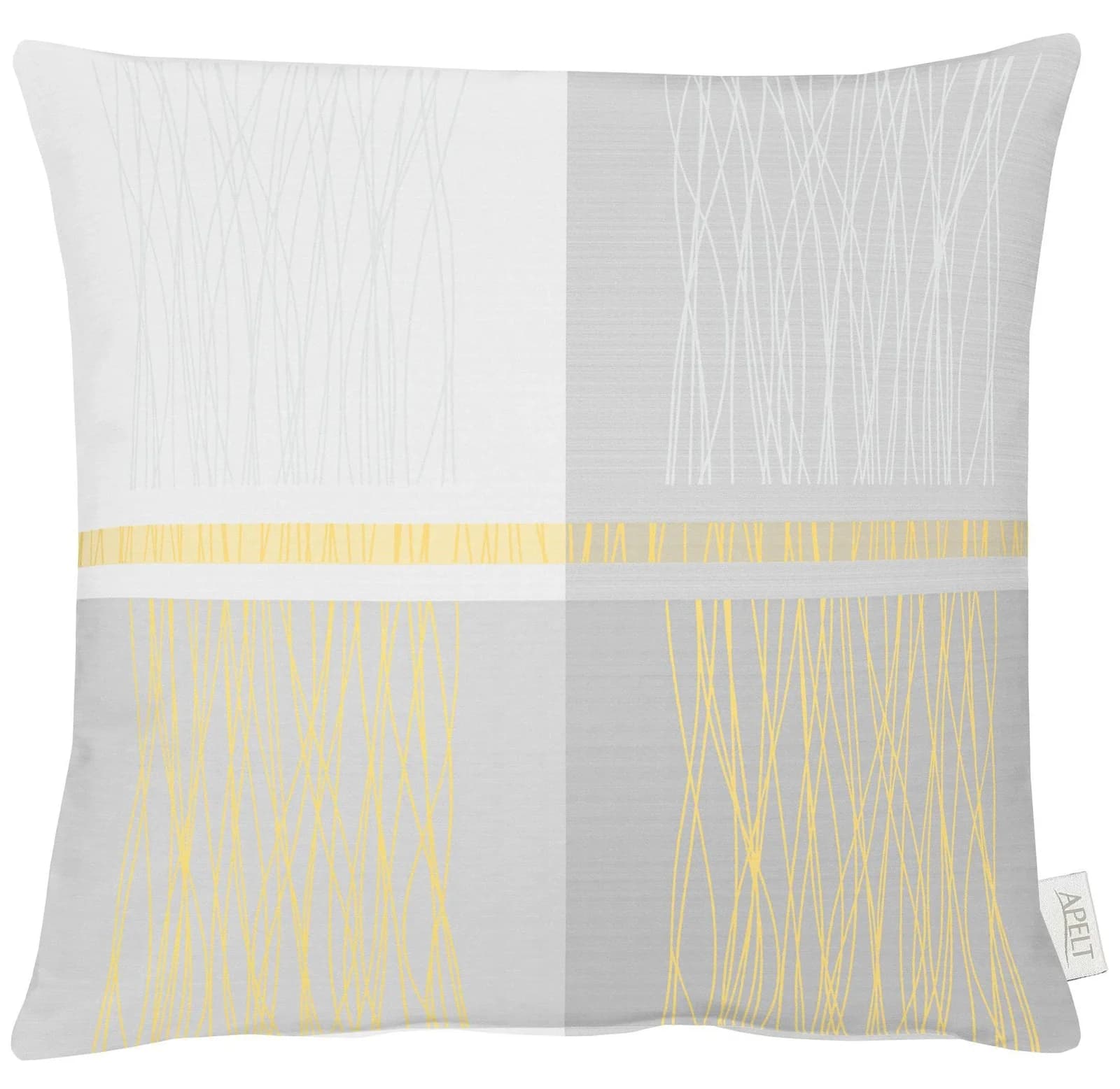 Dekokissen APELT COMO Grau/Gelb Kariert Polyester 48x48 cm