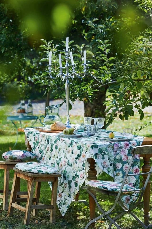 Apelt Tischläufer 1624 Summergarden Bunt Rosenmotiv