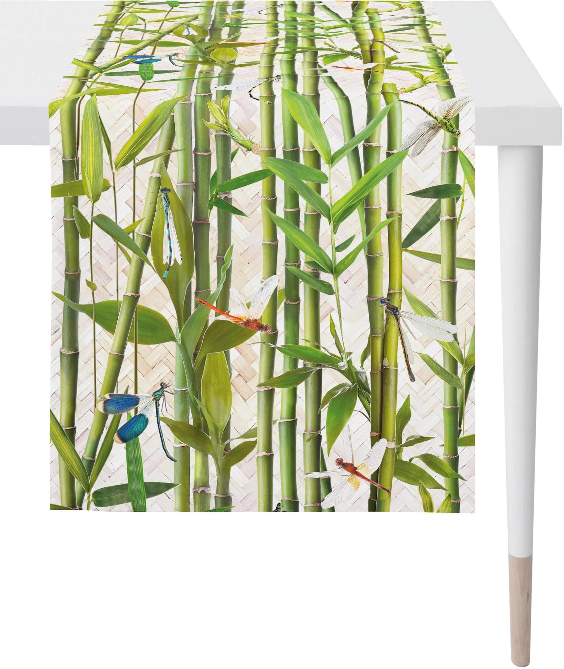 Apelt Tischläufer Summergarden 100% Baumwolle Beige/Grün