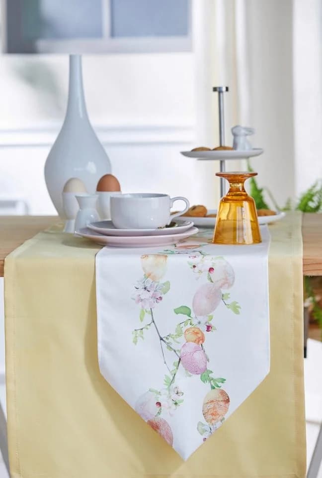 APELT Tischband HAPPY EASTER Bunt Osterdeko Baumwolle Polyester