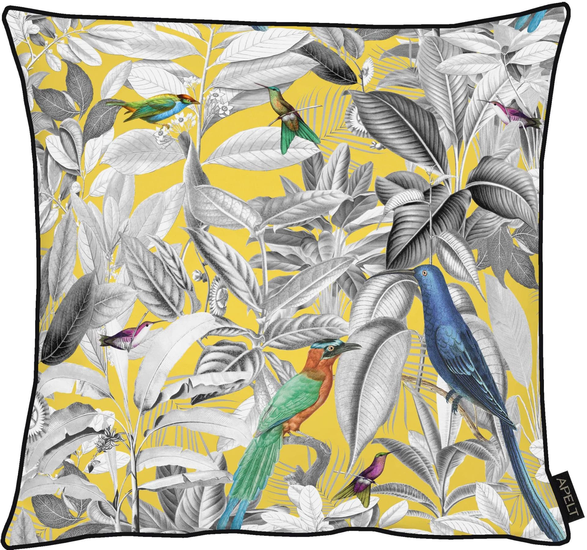 APELT Dekokissen Amazonia 46x46cm Baumwolle Gelb Grau Dschungel