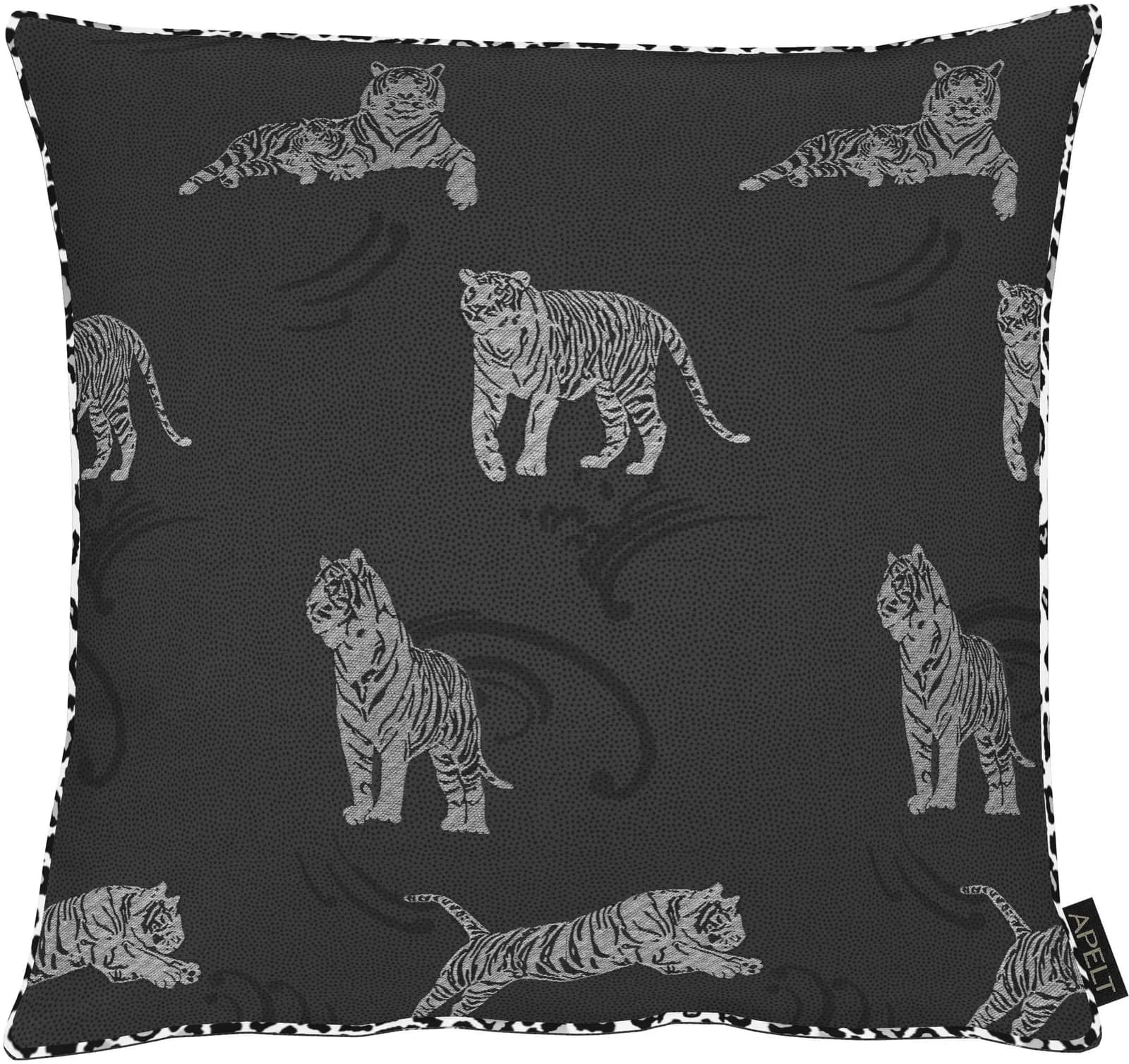 Dekokissen APELT Mogli Gr. 1 Silber/Schwarz Jacquard Polyester 49x49 cm