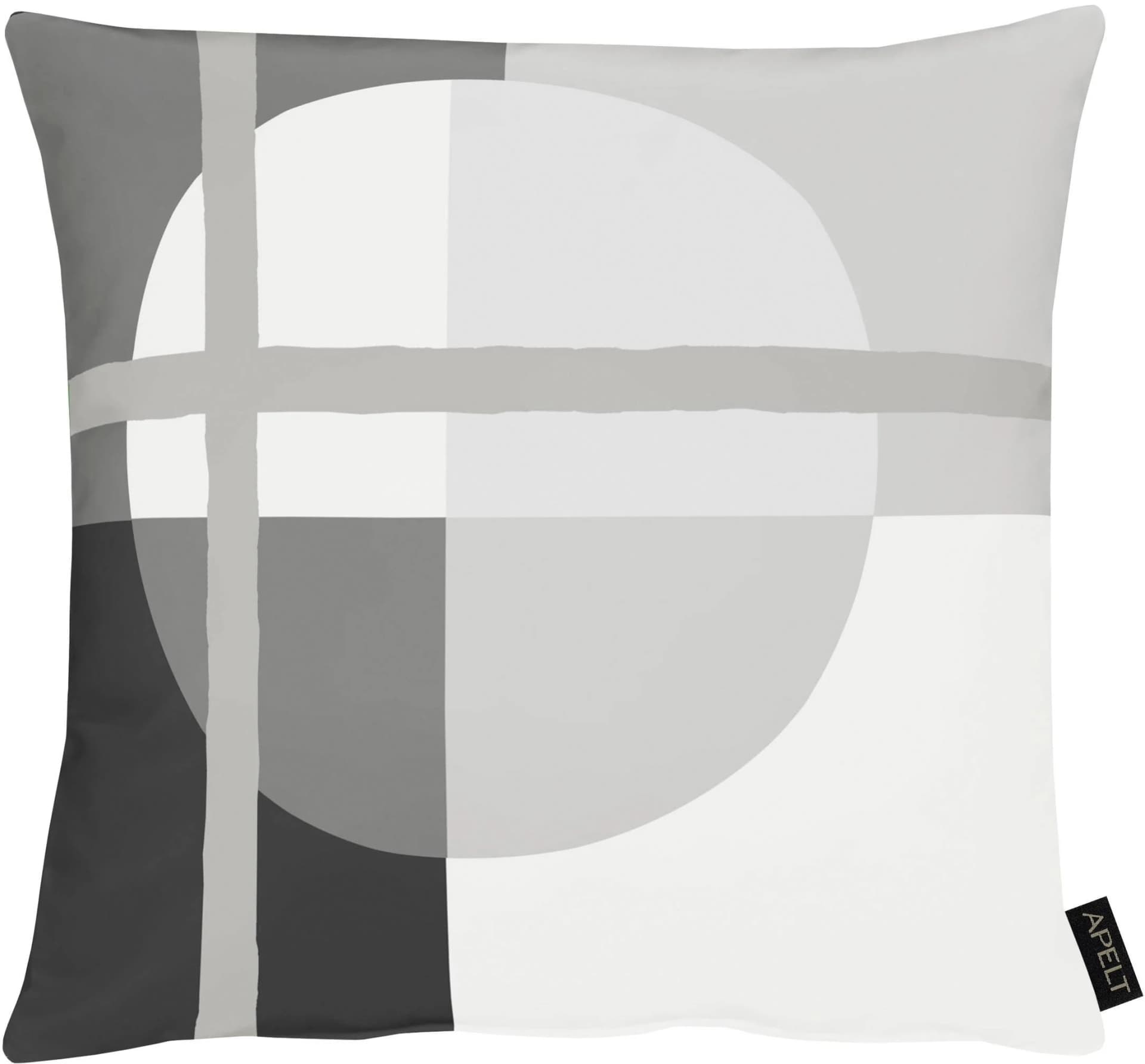 APELT Dekokissen Raoul 46x46cm Grau Weiss Schwarz Bauhaus-Stil