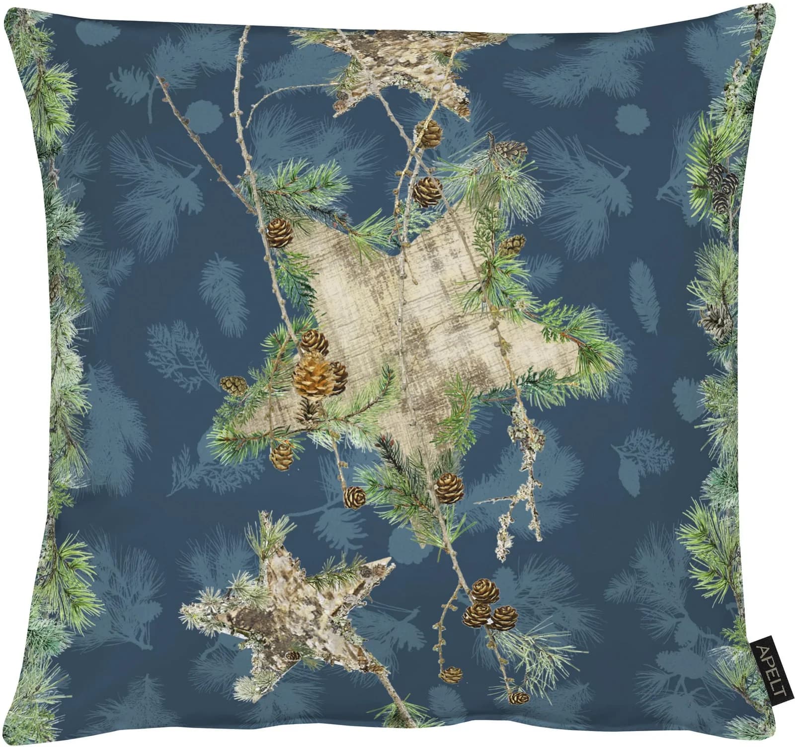 Dekokissen APELT 9531 Grün-Blau Gemustert 48x48 cm Baumwolle