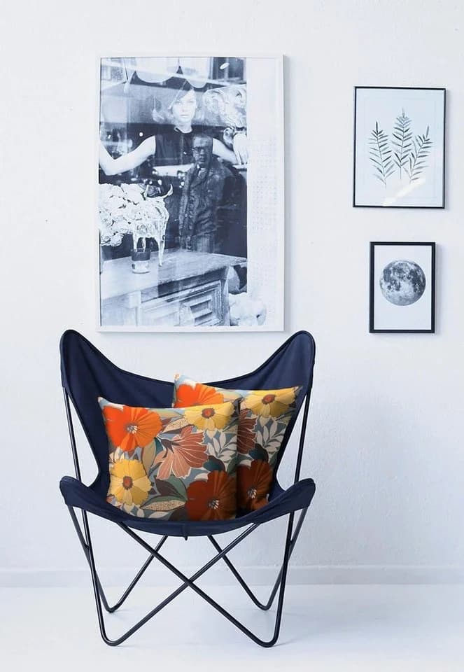 APELT Dekokissen Astrid Grün/Orange Baumwolle 49x49cm