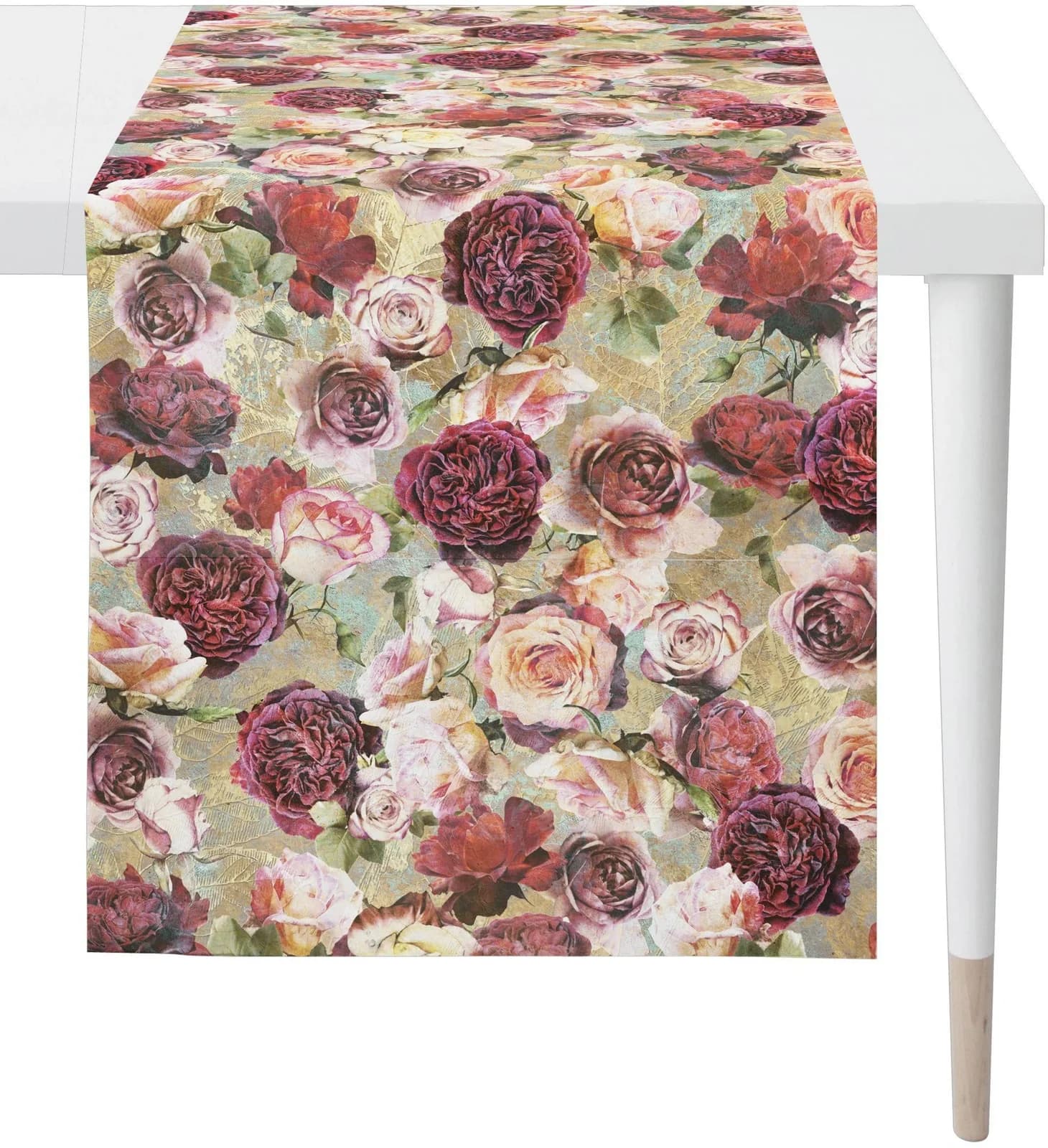 Apelt Tischläufer Herbstzeit 1605 Rosenblüten Bunt 140x48 cm