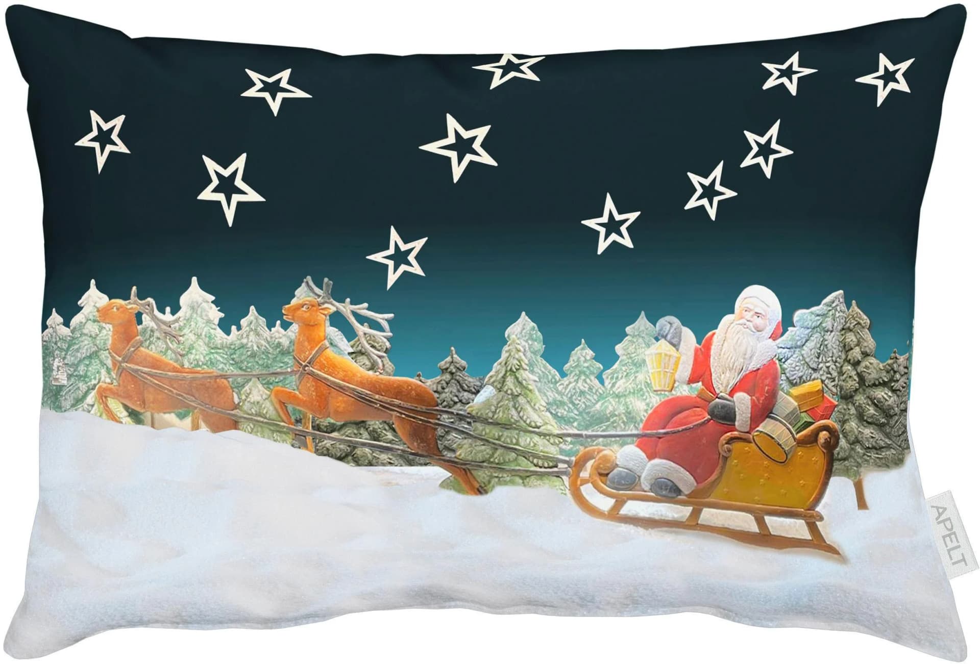 Apelt Dekokissen Winterwelt Motiv Blau Bunt