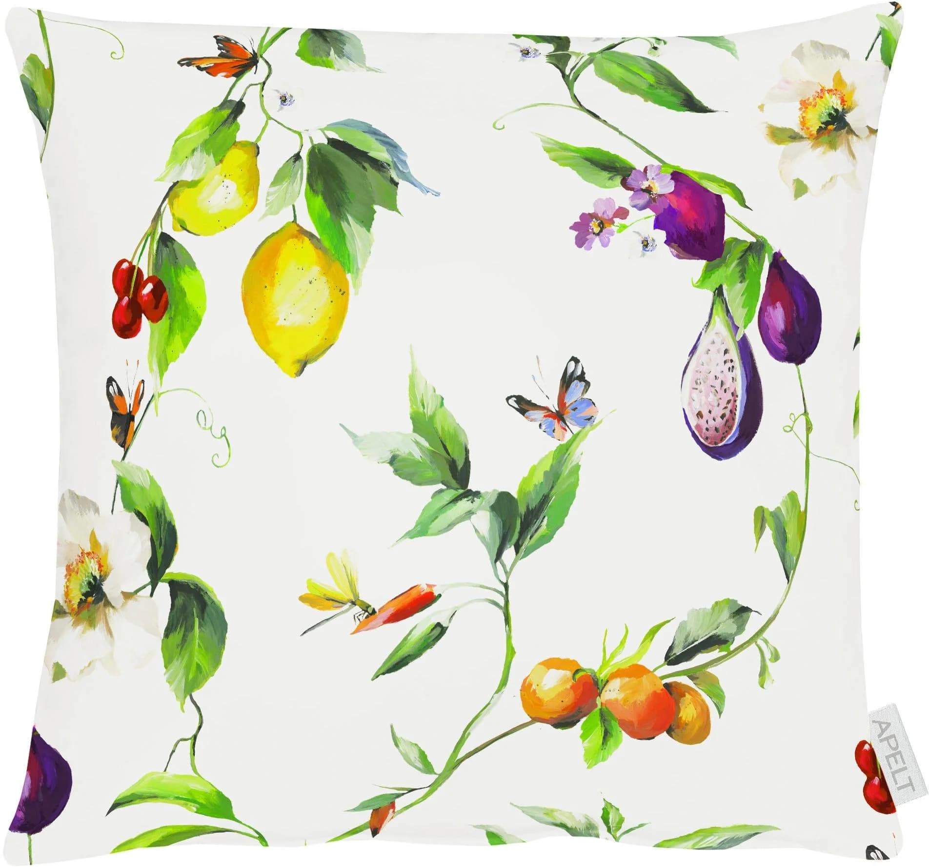 APELT Kissenhülle 40x40 cm Bunt Weiß Sommerblüten