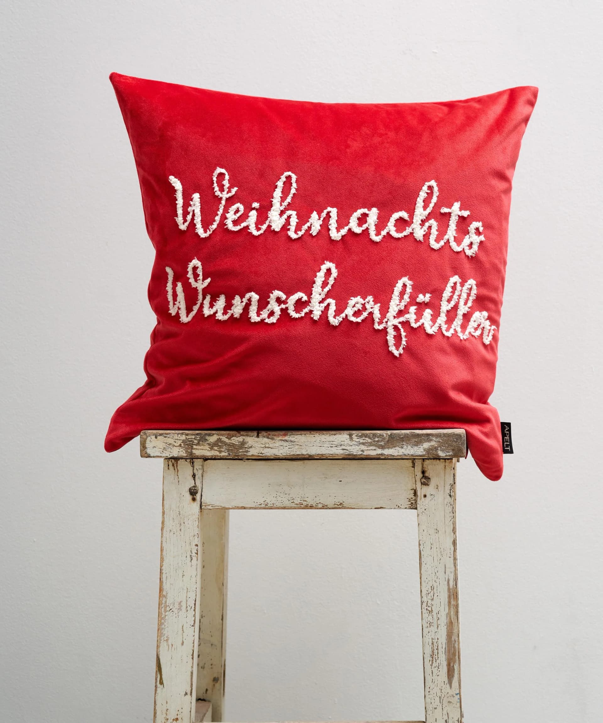 APELT Dekokissen 5820 Rot Unifarben Polyester Samt