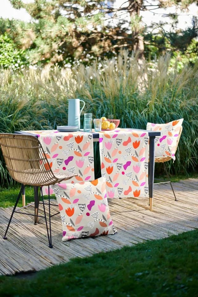 Tischläufer APELT 3807 Pink-Grau Polyester Baumwolle