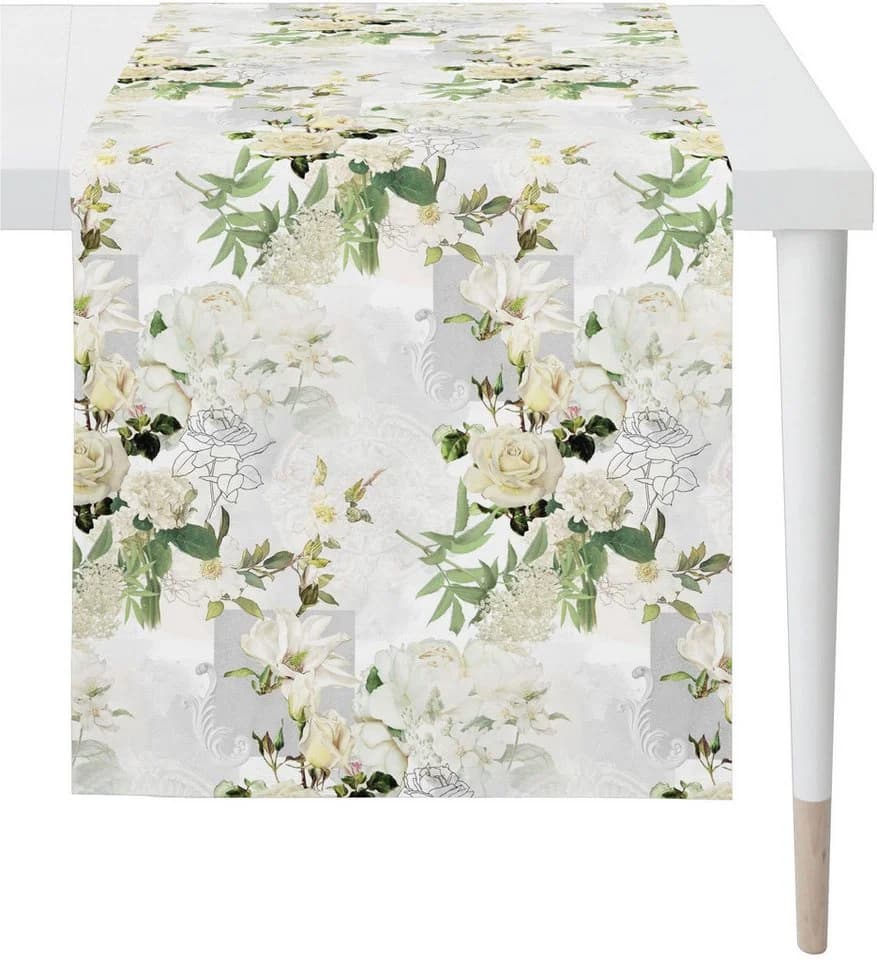 APELT Tischläufer 6721 Weiß Frühjahrsblüten - Bild 2
