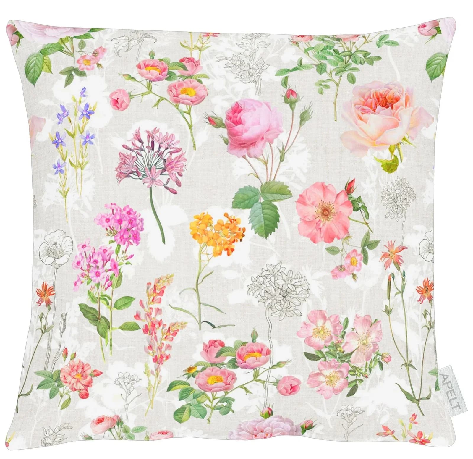 Apelt Kissenhülle Rosa Sommerblumen Polyester Baumwolle