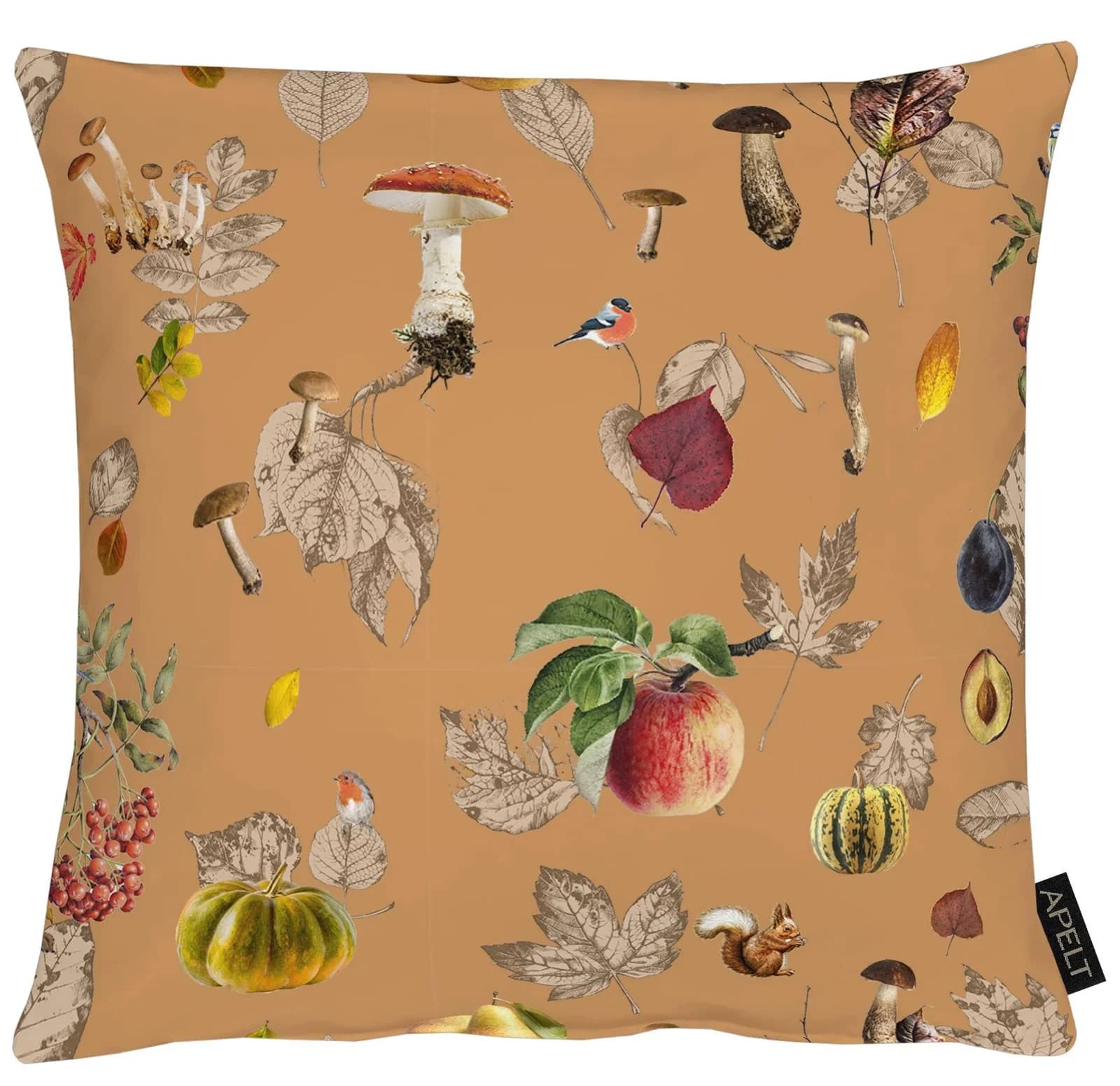 Apelt Kissenhülle 40x40 cm Orange Braun Herbstliches Motiv