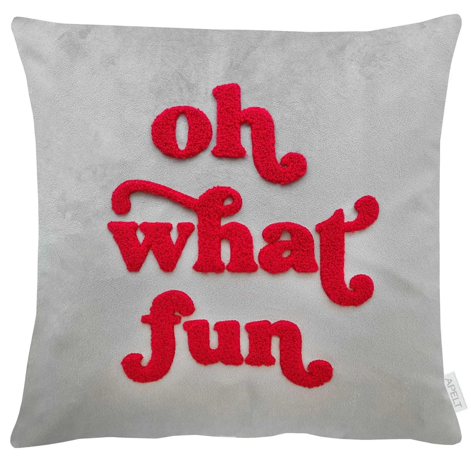 Dekokissen APELT "Fun" Grau/Rot Polyester