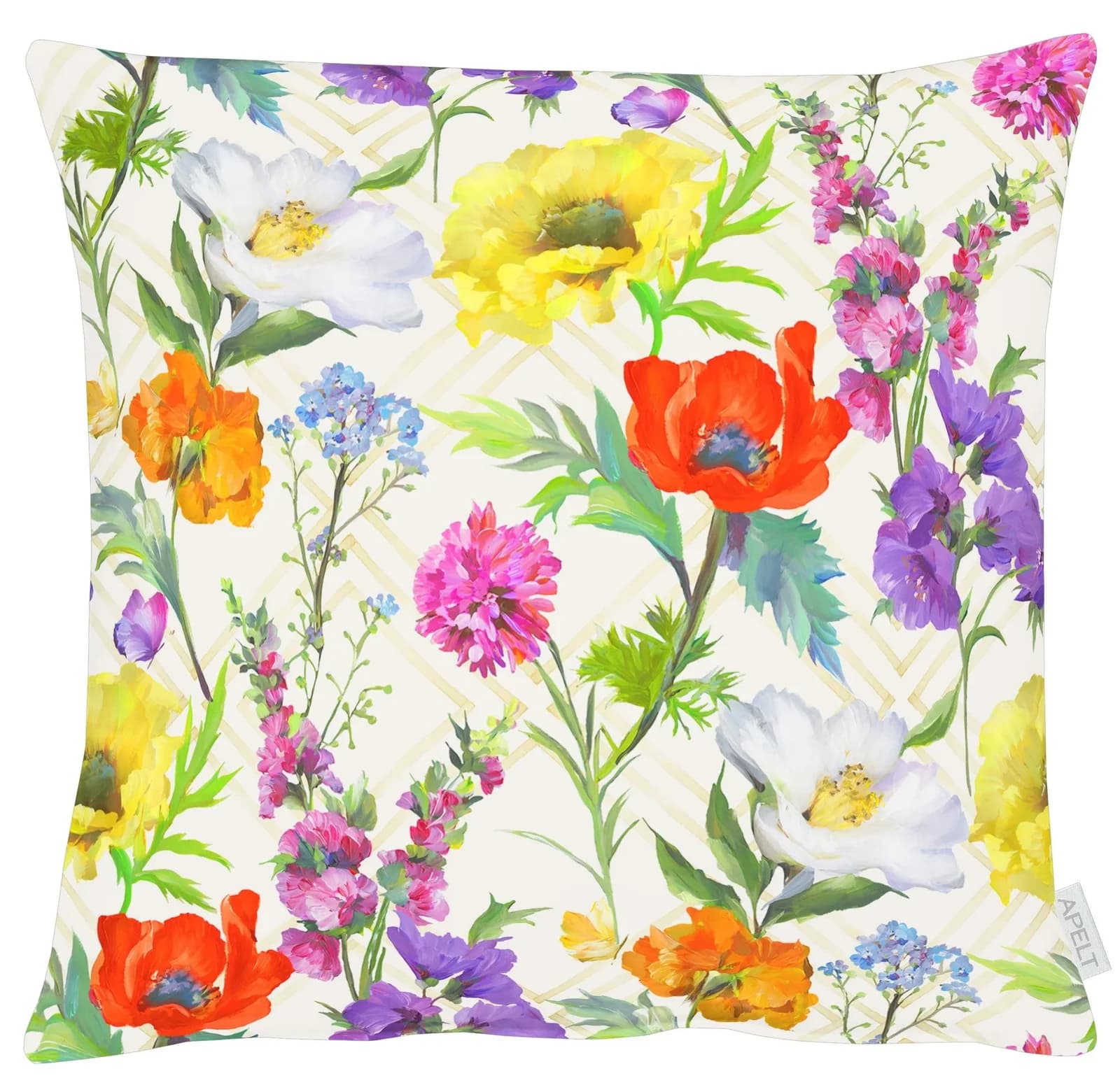 APELT Dekokissen 49x49 cm Floral Multicolour Baumwolle Polyester
