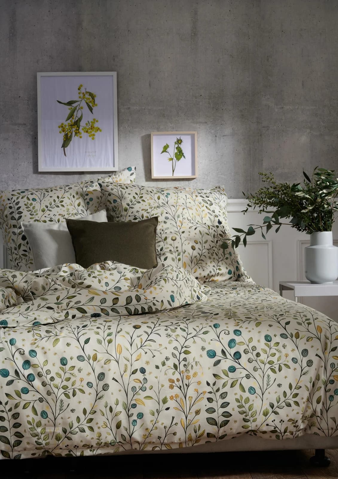 Apelt Bettwäsche Cecile Set 155x220cm Satin Grün Digitaldruck