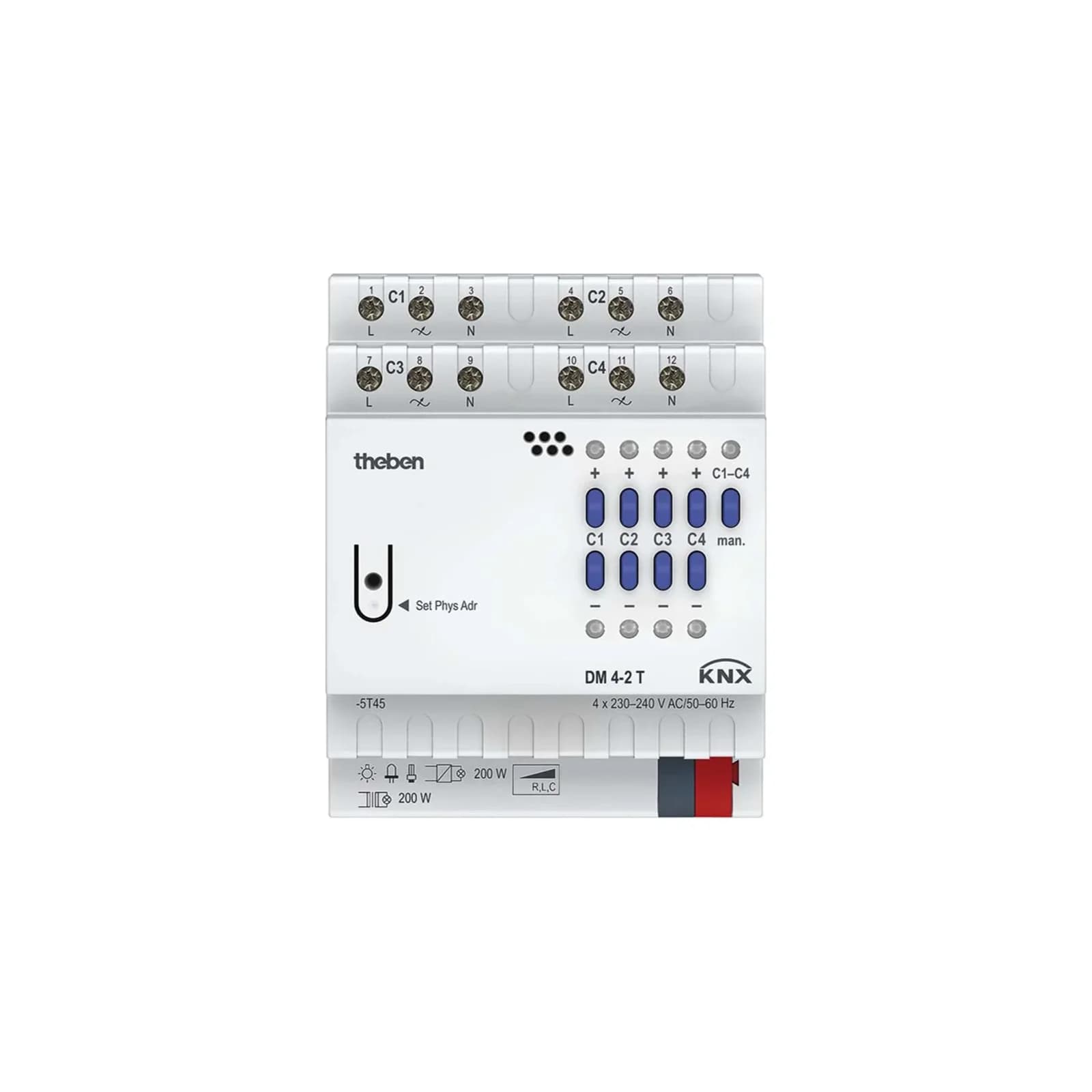 Theben Dimmaktor 4-fach DM 4-2 T KNX Universal-Dimmaktor