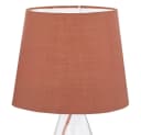 WOFI Tischleuchte Glas Klar Stoffschirm Braun Beleuchtung Schalter Bild 5