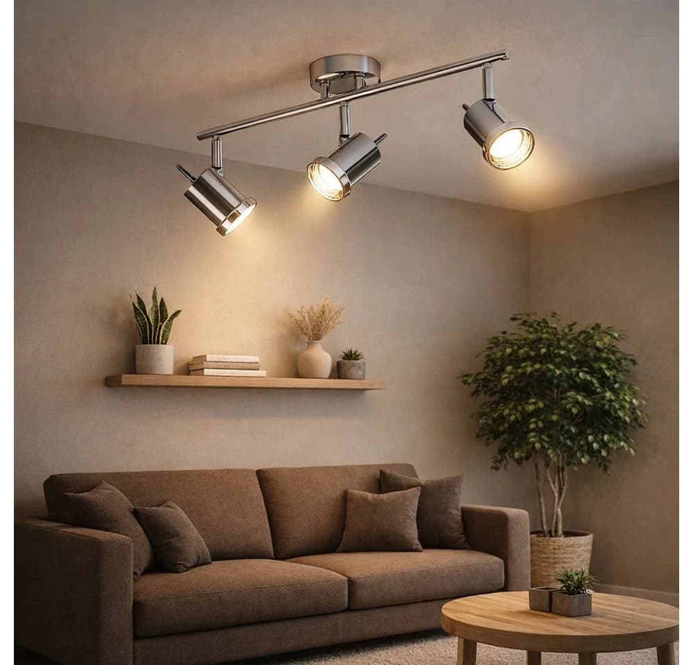 WOFI LED Deckenleuchte 3 Flammig Chromglänzend Warmweiß - Bild 4