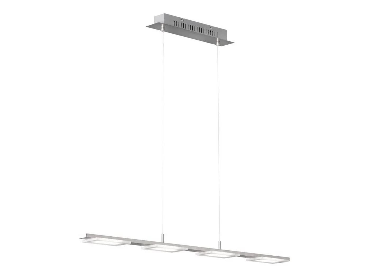 WOFI LED Pendelleuchte Silber matt 4-flammig 87cm Breite - Bild 2