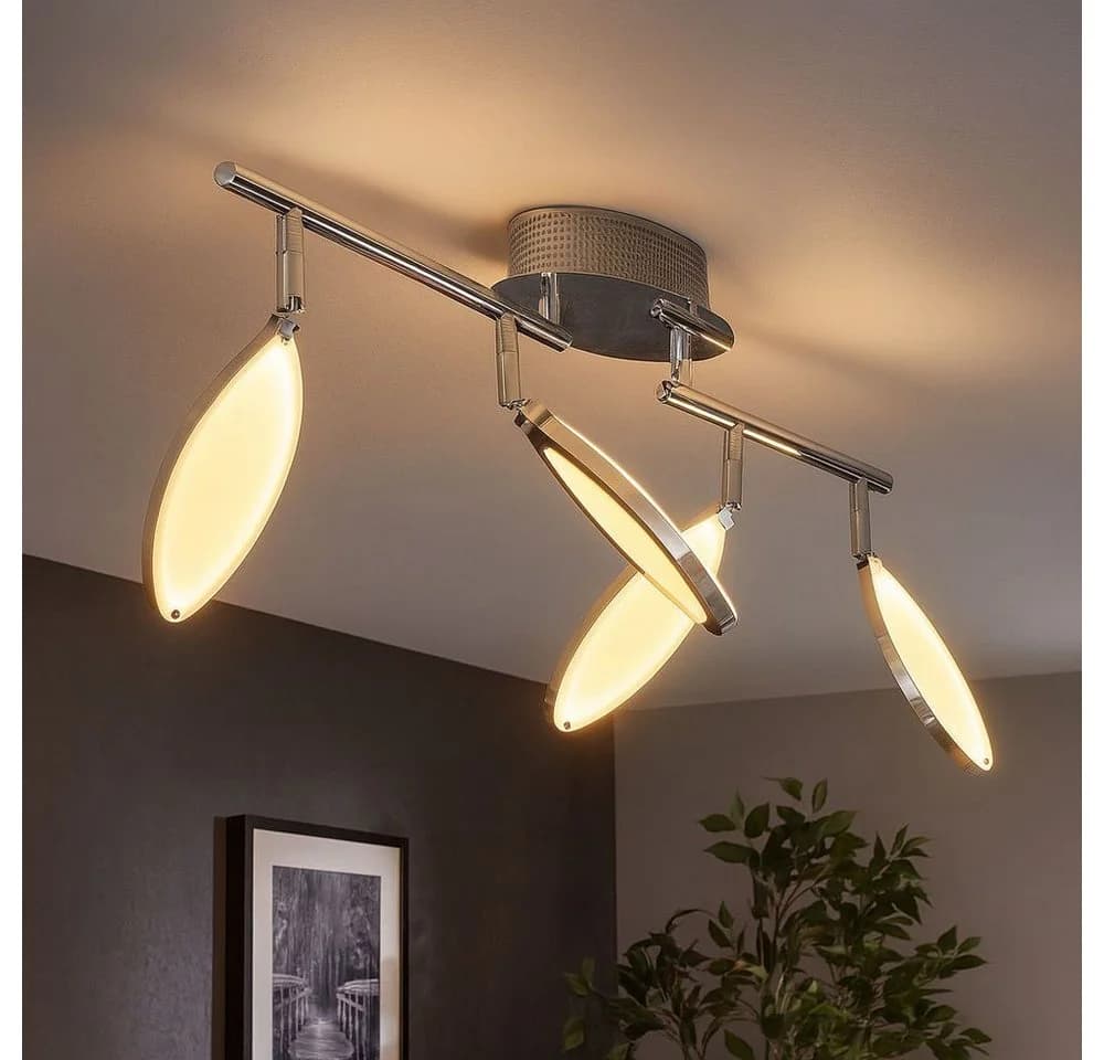 WOFI LED Deckenleuchte Chrom Weiß mit drehbarem Spot - Bild 2