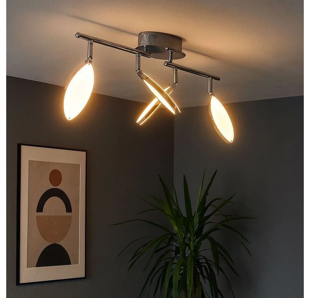 WOFI LED Deckenleuchte Chrom Weiß mit drehbarem Spot - Bild 3