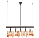 WOFI LED-Hängeleuchte Braun Kristall Pendelleuchte 5x E14 Bild 1