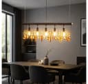 WOFI LED-Hängeleuchte Braun Kristall Pendelleuchte 5x E14 Bild 2