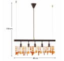 WOFI LED-Hängeleuchte Braun Kristall Pendelleuchte 5x E14 Bild 4