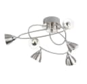 WOFI LED Deckenleuchte 6-flammig Warmweiß Metall Silber Bild 1