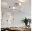WOFI LED Deckenleuchte 6-flammig Warmweiß Metall Silber Bild 3