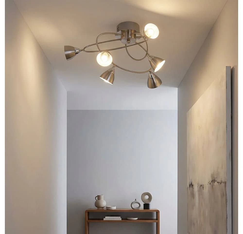 WOFI LED Deckenleuchte 6-flammig Warmweiß Metall Silber - Bild 4