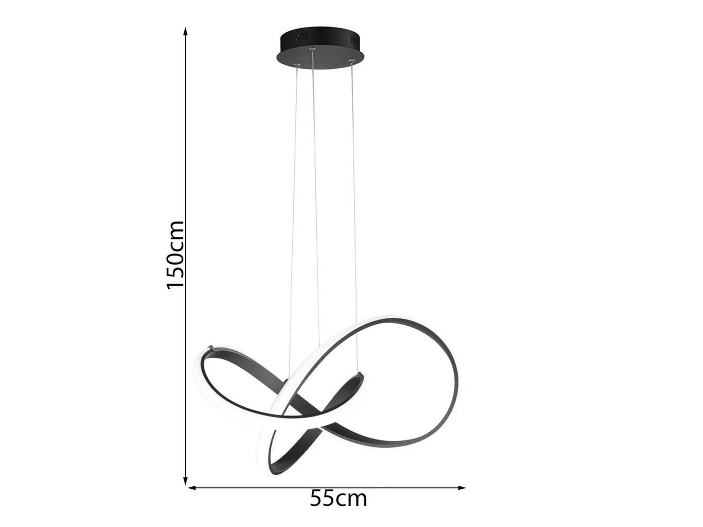 WOFI LED Pendelleuchte Dimmer Schwarz Ø55cm - Bild 3