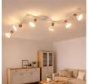 WOFI LED Deckenspot 6-flammig Weiß Holzoptik Bild 2