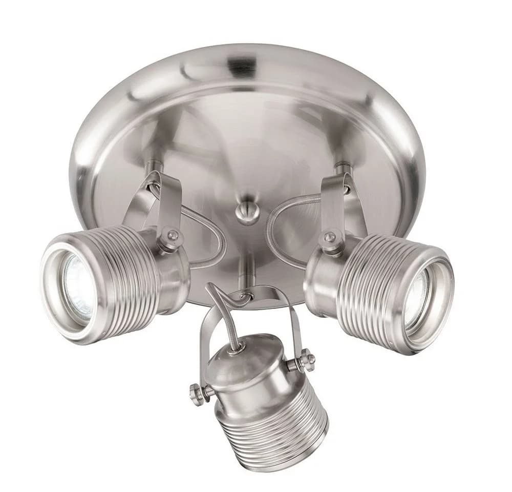 WOFI Deckenstrahler 3-flammig Retro Industrial Nickel-matt