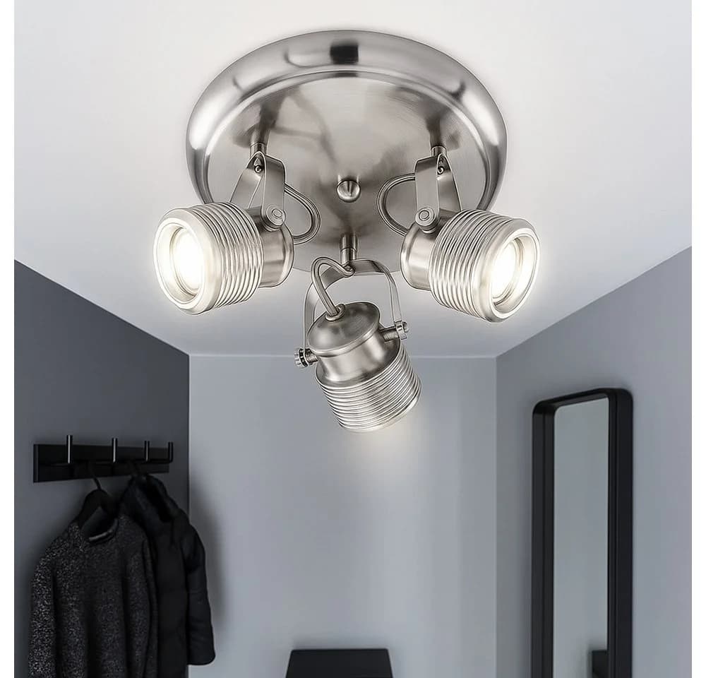 WOFI Deckenstrahler 3-flammig Retro Industrial Nickel-matt - Bild 5