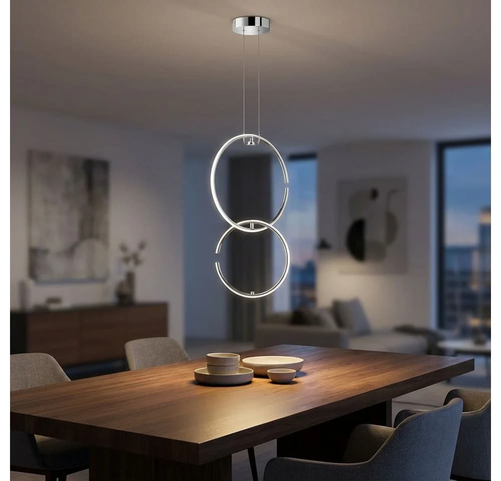 WOFI LED-Hängeleuchte Chrom Modern mit Click+Match System - Bild 4