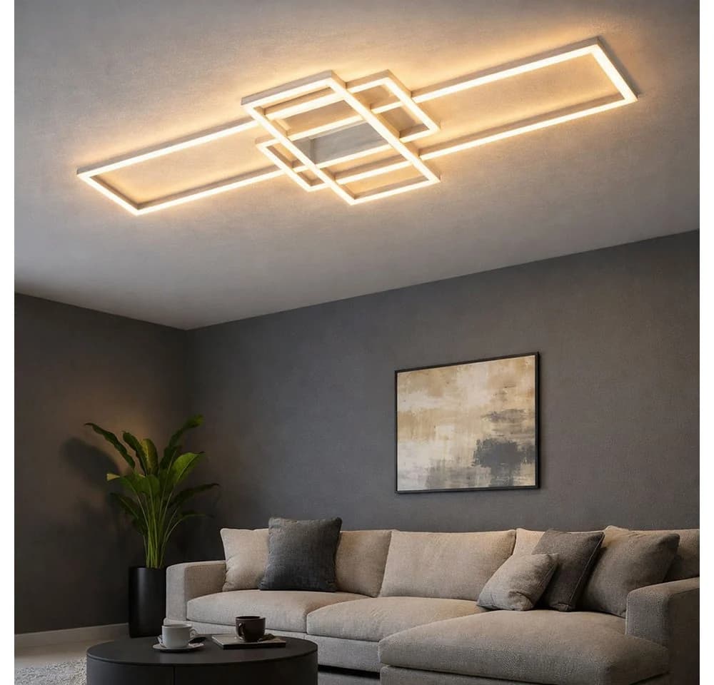 WOFI LED Deckenleuchte Warmweiß Aluminium Dimmbar - Bild 3