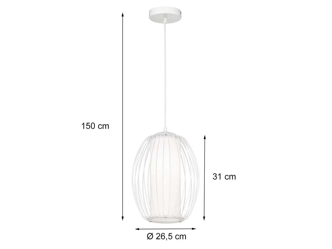 WOFI Pendelleuchte Milchglas Gitter-Lampe 26,5 cm - Bild 4