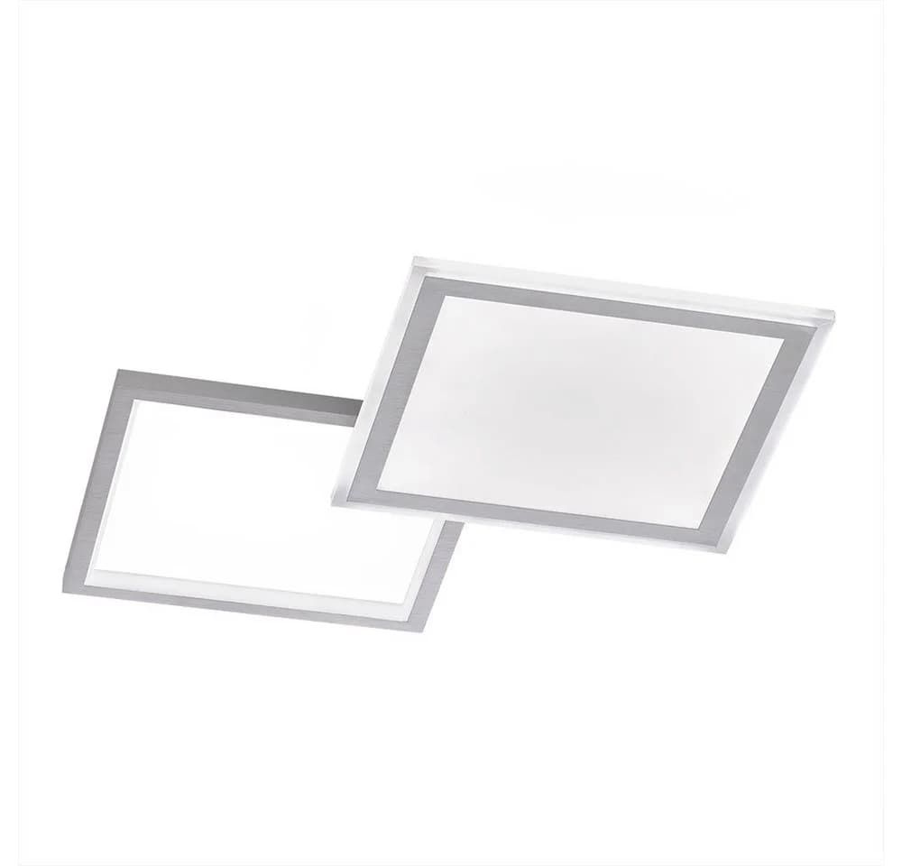 WOFI LED Deckenleuchte Silber Dimmbar mit Fernbedienung