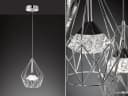 WOFI LED Pendelleuchte Industrie-Design Chrom 25cm Bild 1