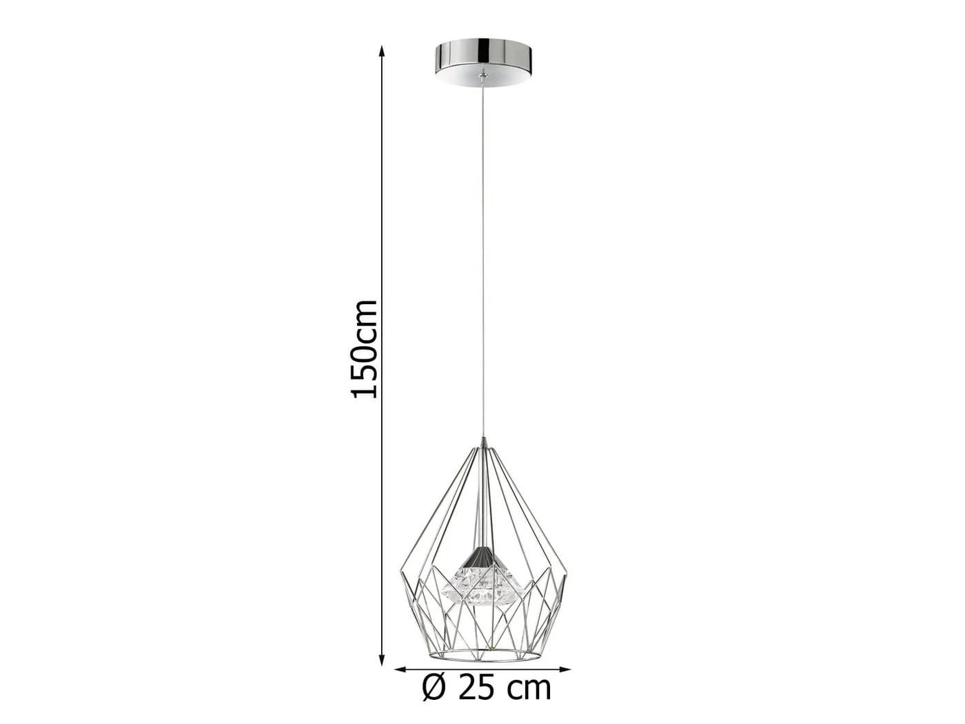 WOFI LED Pendelleuchte Industrie-Design Chrom 25cm - Bild 3