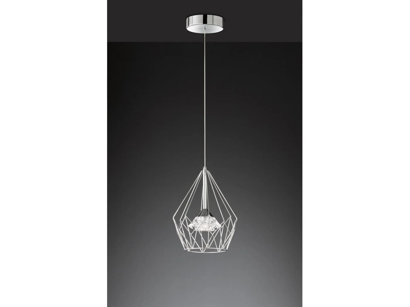 WOFI LED Pendelleuchte Industrie-Design Chrom 25cm - Bild 5