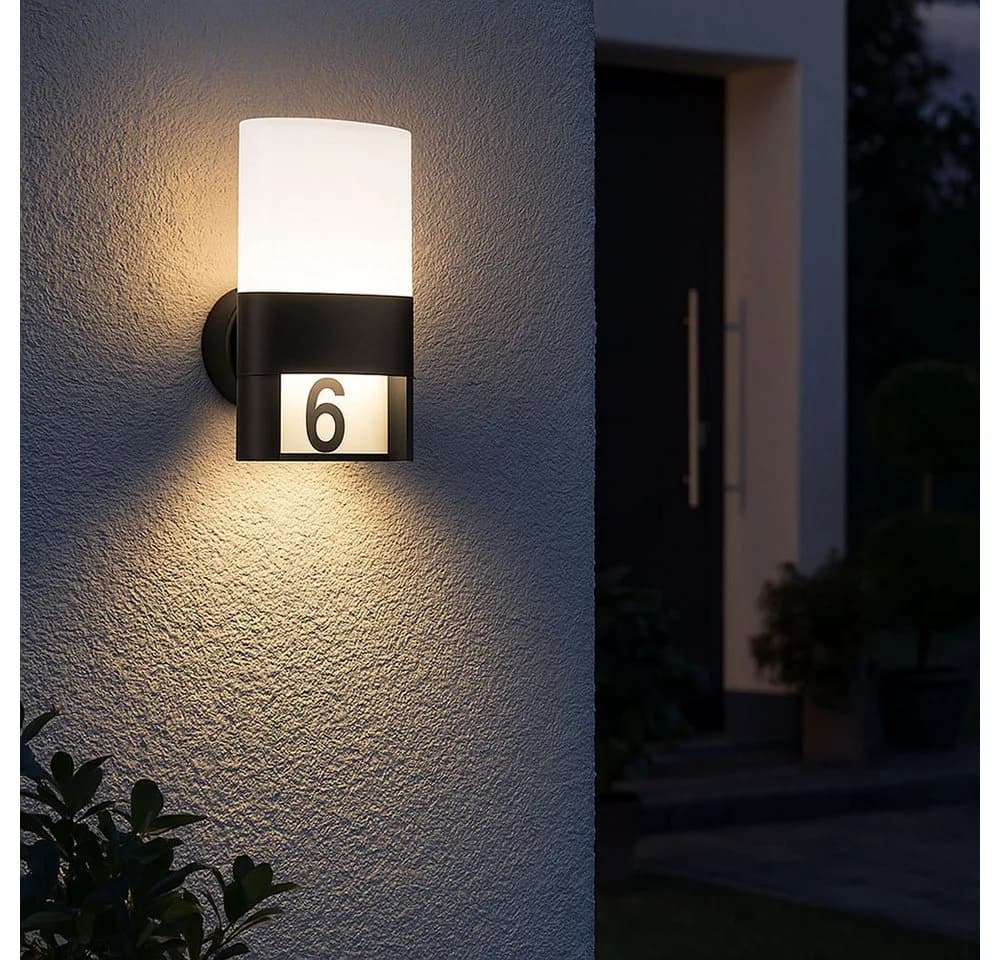WOFI LED Wandleuchte Außenleuchte Hausnummer Schwarz IP54 - Bild 3