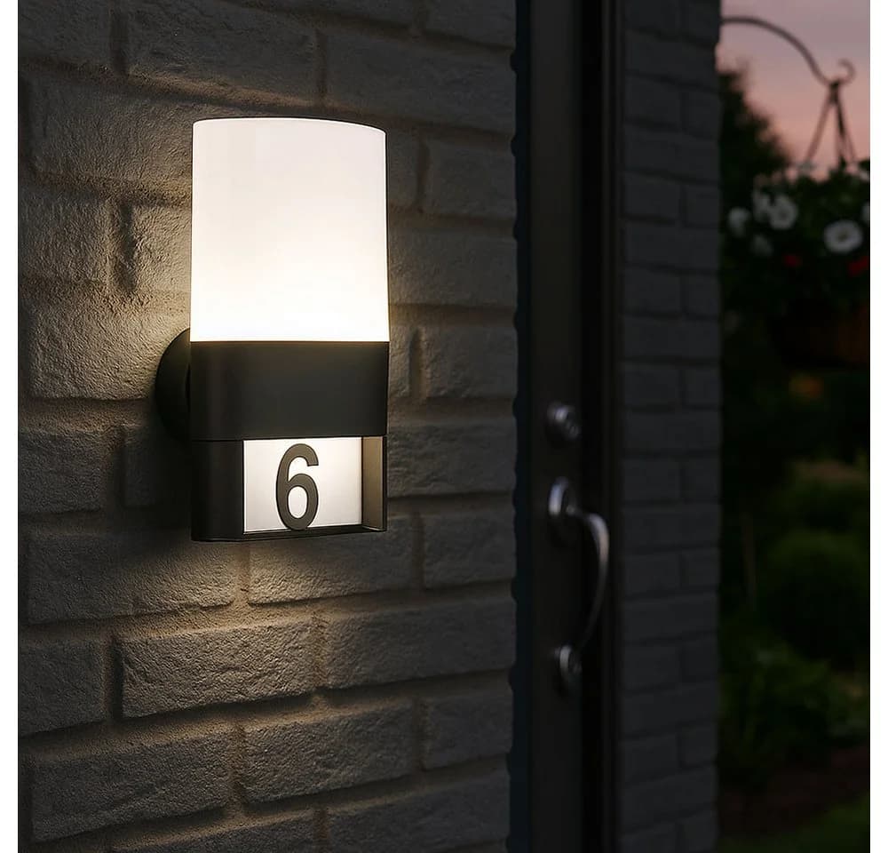 WOFI LED Wandleuchte Außenleuchte Hausnummer Schwarz IP54 - Bild 4