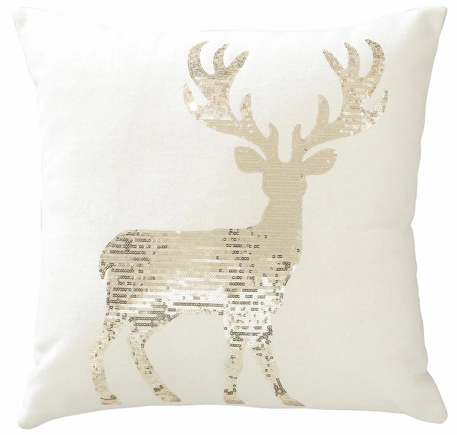 CREATIV DECO Dekokissen Hirsch Gold mit Pailletten