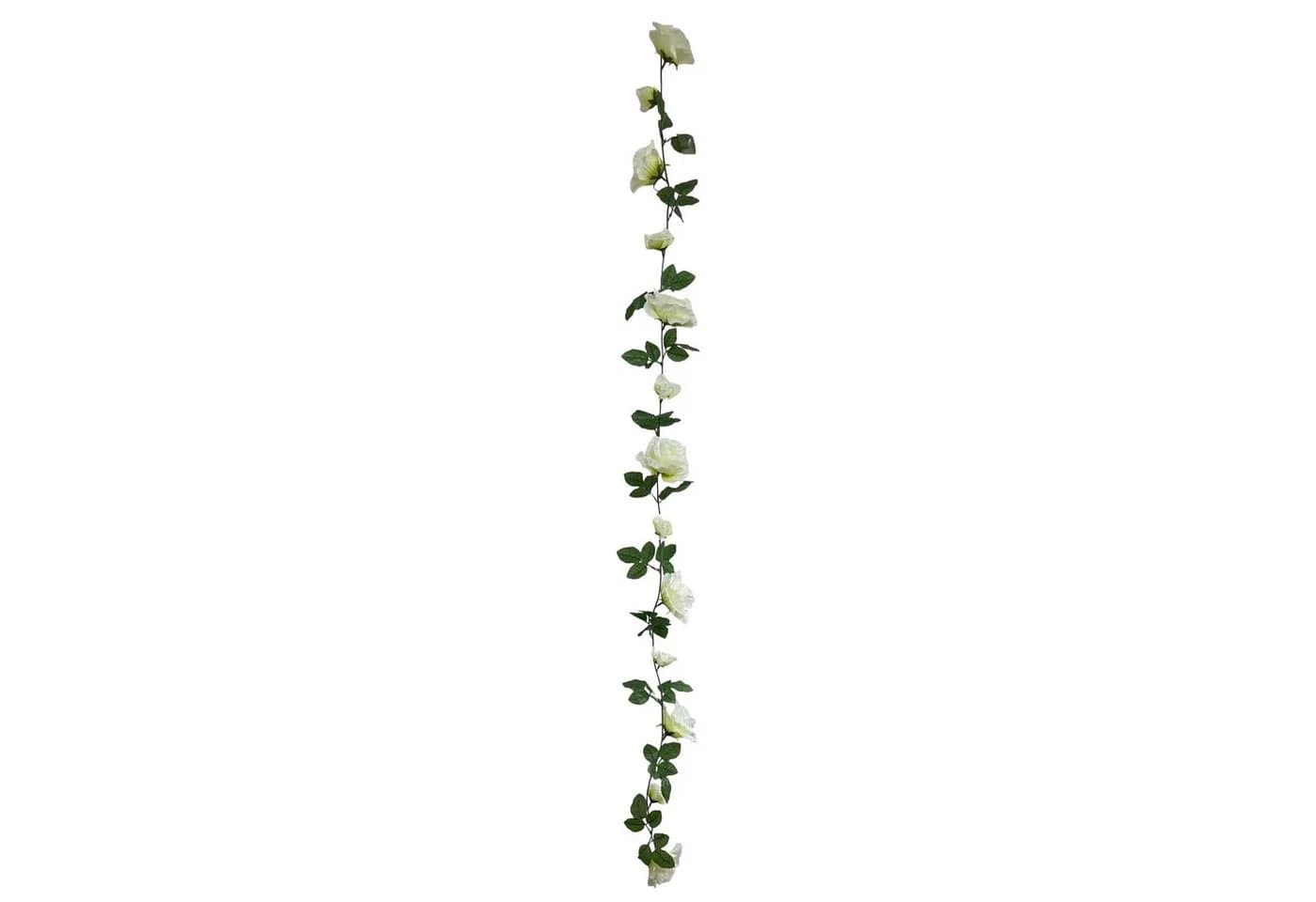 Gasper Künstliche Rosengirlande 180 cm Weiß