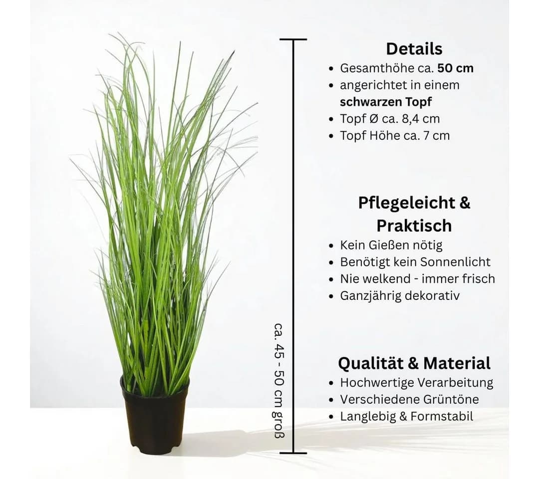 Kunstgras Grasbusch Topf 50cm Gasper
