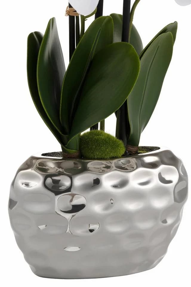 Creativ green Kunstpflanze Orchidee Silber Keramiktopf 55 cm - Bild 5