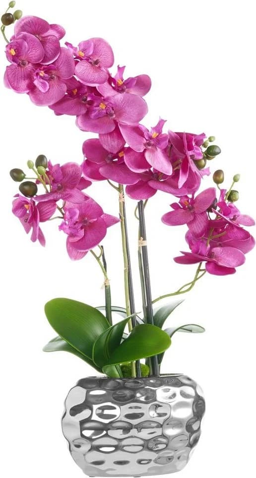 Creativ green Kunstpflanze Orchidee Silber Keramiktopf